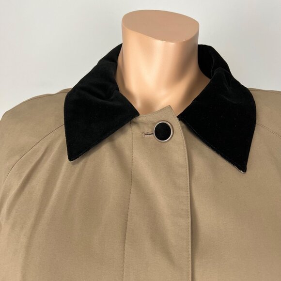 Anne Klein Womens Plus Tan Trench Coat Removable Liner Velvet Collar size 24 - Picture 4 of 16